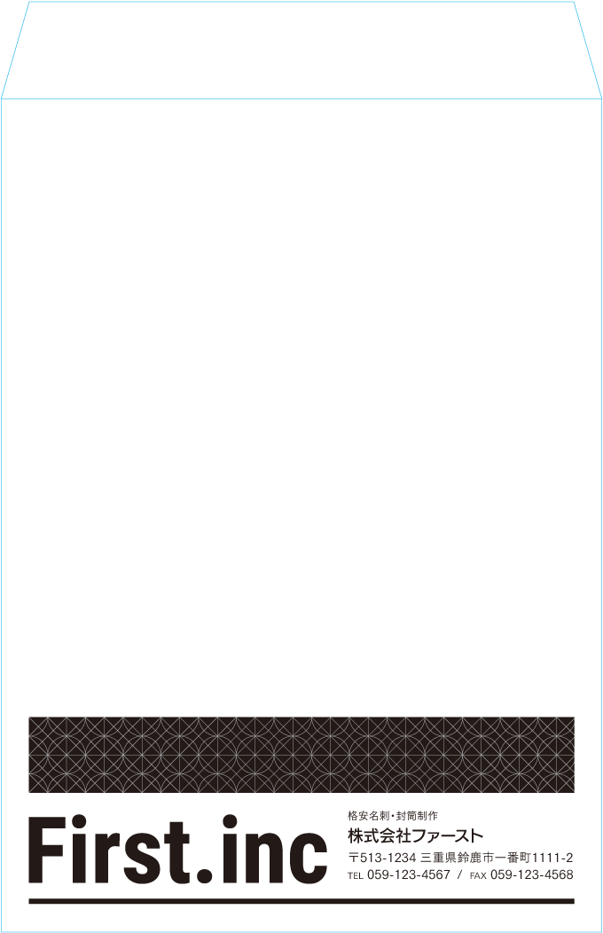 角2封筒封筒のサンプルデザイン画像