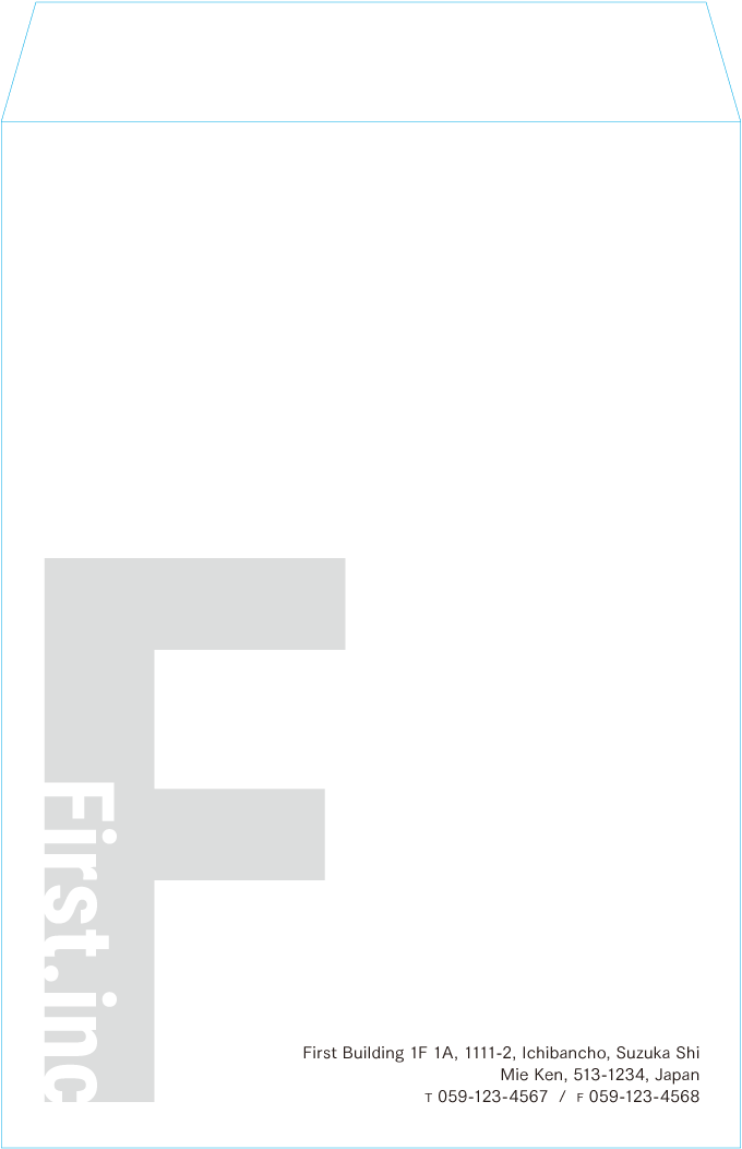 角2封筒封筒のサンプルデザイン画像