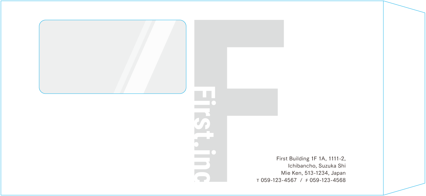 長3窓付封筒デザインのサンプル画像