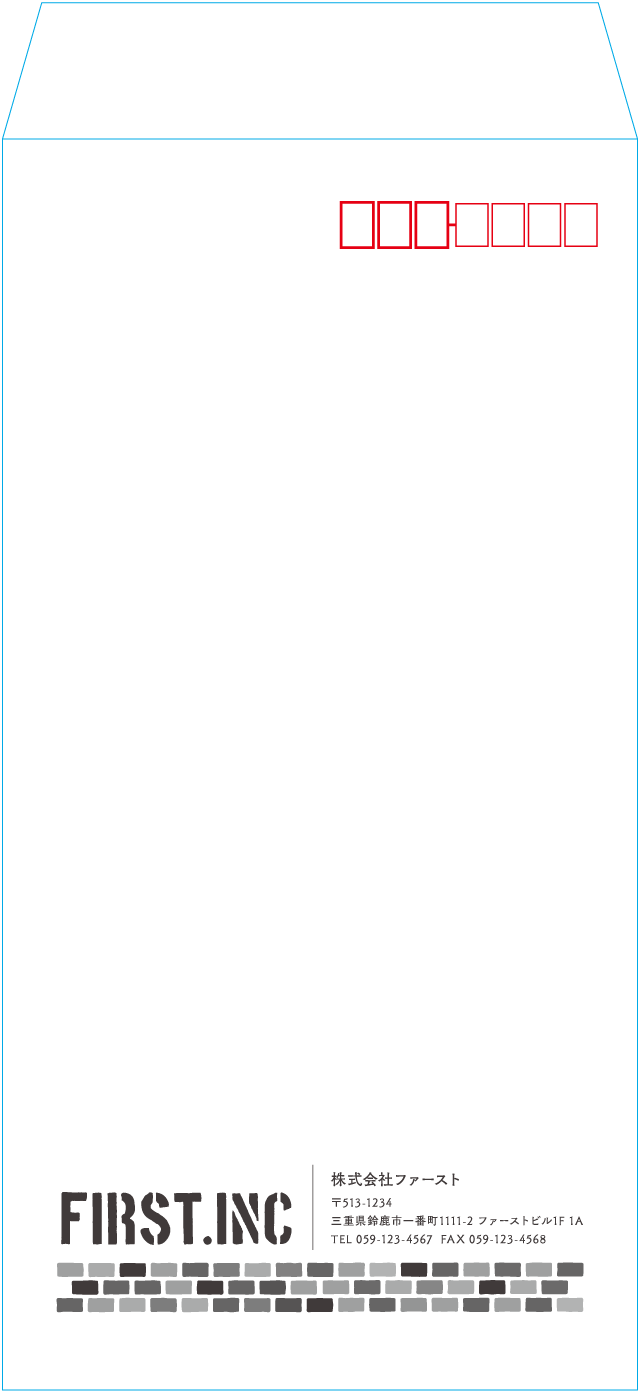 長3封筒封筒のサンプルデザイン画像