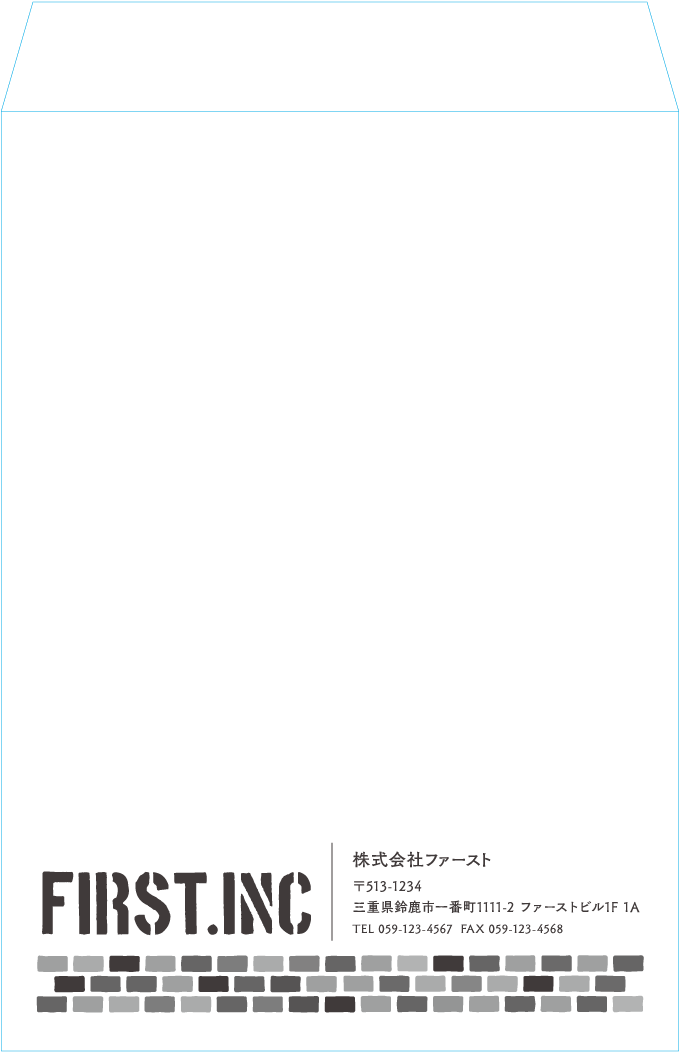 角2封筒封筒のサンプルデザイン画像